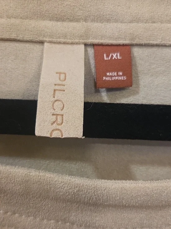 Pilcro Anthropologie Faux Suede Crop Top Beige Tan Short Sleeve Sz L/XL - Picture 4 of 5